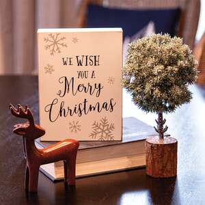 We Wish You A Merry Christmas Snowflake Box Sign 37958;