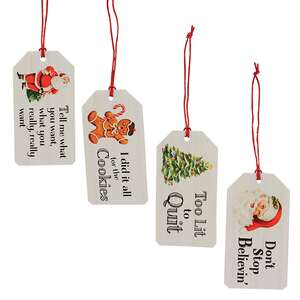 Don't Stop Believin Santa Gift Tags, 4/Set 37966;