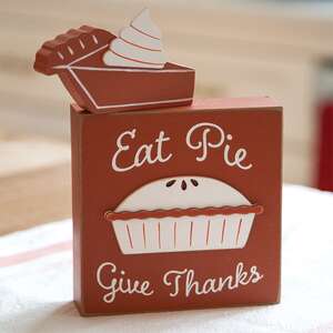 Eat Pie Box Sign & Pie Chunky Sitter, 2/Set 38053;