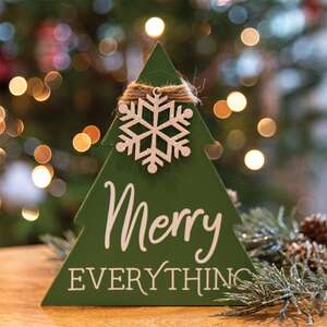 Merry Everything Wooden Christmas Tree Sitter 38070;