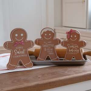 Christmas Words Gingerbread Sitters, 3/Set 38092;
