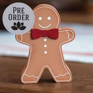 Extra Chunky Wooden Bow Tie Gingerbread Sitter 38093