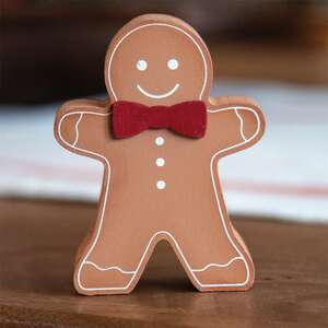 Extra Chunky Wooden Bow Tie Gingerbread Sitter 38093;