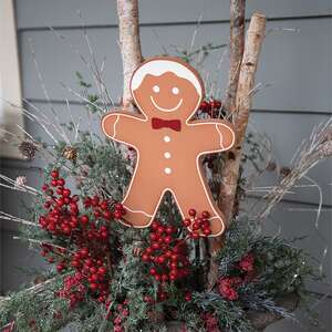 Gingerbread Boy Planter Stake 38095;
