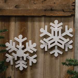Glittered Layered Wooden Snowflake Hanger, 2 Asstd. 38144;
