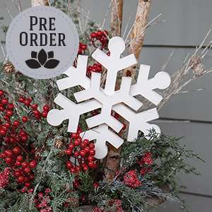 Glittered Layered Wooden Snowflake Planter Stake, 11" 38156