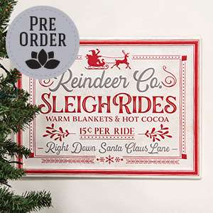 Reindeer Co. Sleigh Rides Metal Sign 60469