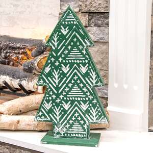 Woodland Embossed Distressed Metal Christmas Tree 60472;