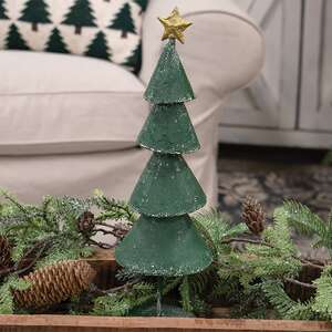 Distressed Textured Metal Christmas Tree, 14" 60488;