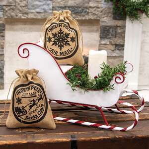 Candy Cane Metal Sleigh 70155;