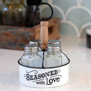 Seasoned With Love Caddy w/4 Salt & Pepper Shakers 70163;