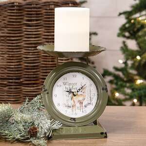 Winter Wishes Woodland Deer Scale Clock 75061;