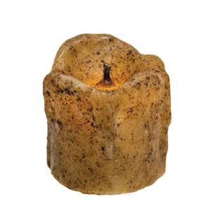 Mini Dripped Timer Pillar with Wick - Burnt Ivory