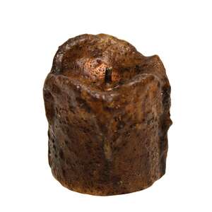 Mini Dripped Timer Pillar with Wick - Burnt Mustard