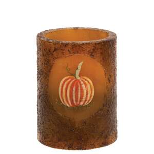 3" x 4" Pumpkin Timer Pillar - Burnt Mustard