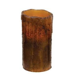 6" x 3" Burnt Mustard Drip Remote Pillar #84276