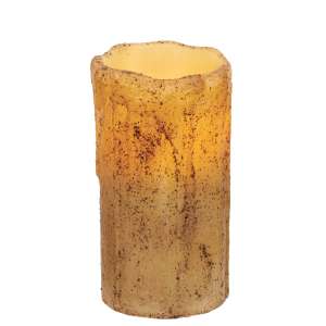 6" x 3" Burnt Ivory Drip Remote Pillar Candle #84277