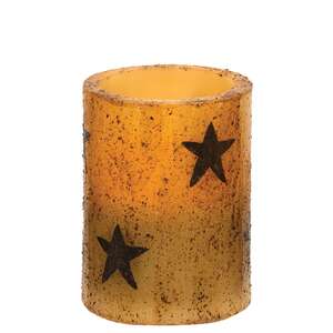 Star Timer Pillar in Burnt Ivory - 3" x 4"