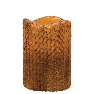 3" x 4" Honeycomb Textured Pillar - Burnt Mustard