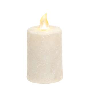 Warm Glow White Glitter Flicker Flame Timer Votive, 3"