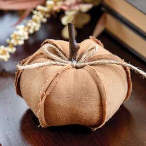 Stuffed Brown Pumpkin w/Seams, 5" CS39010