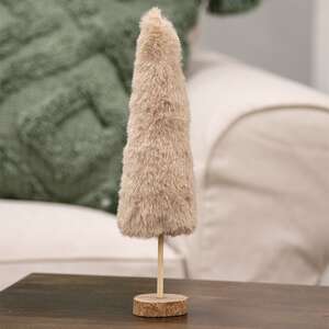 Furry Ivory Sparkle Christmas Tree, 11"H QHT4014;