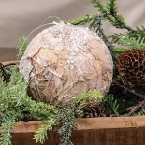 Sparkle Birch Ball Ornament, 4" RJAX4021;