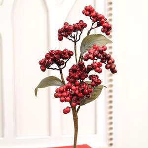 Burgundy Berry Cluster Spray, 16" SR2324899;