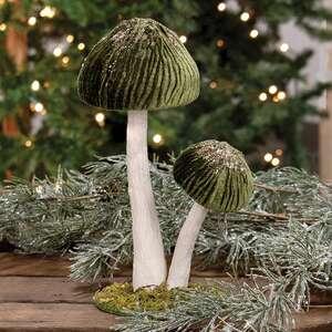 Woodland Green Mushrooms Sitter, Large SYAX4001;