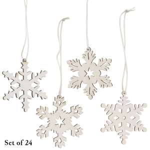 24/Set, Snowflake Christmas Ornaments #32829