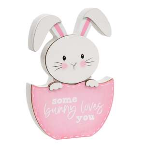 Some Bunny Loves You Hatching Bunny Wooden Sitter
