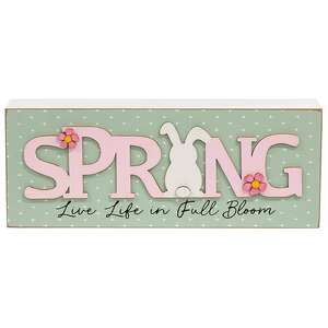 Live Life in Full Bloom Bunny Spring Box Sign