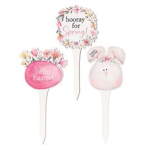 3 Set - Hello Easter Wooden Plant Pokes