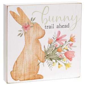 Bunny Trail Ahead Square Box Sign