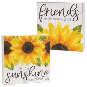 Be the Sunshine Sunflower Square Box Sign - 2 Asstd.