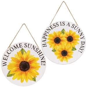 Sunny Day Round Sunflower Sign - 2 Asstd.