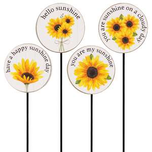 Hello Sunshine Sunflower Plant Poke - 4 Asstd.