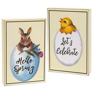 Hatching Spring Words Box Sign - 2 Asstd.