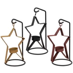 Whimsical Tealight Star Stand, 3 Asstd. #46212