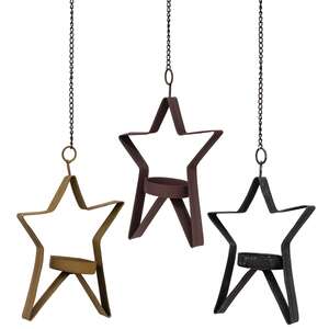Whimsical Tealight Star - Hanging (Timer) - 3 asst.