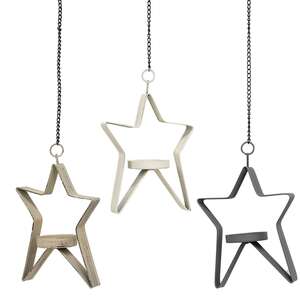 Star Tealight Holder - Farmhouse Colors - 3 asst - # 46351