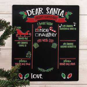 Dear Santa Metal Chalkboard Sign 65358;