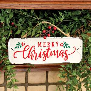 Distressed Metal "Merry Christmas" Street Sign Hanger 91170;