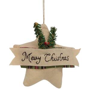 Merry Christmas Banner Star Ornament;