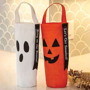 Halloween Friends Canvas Wine Bag, 2 Asstd. HAC2428;