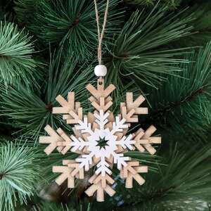Layered Glittered Wooden Snowflake Ornament HAC2430;