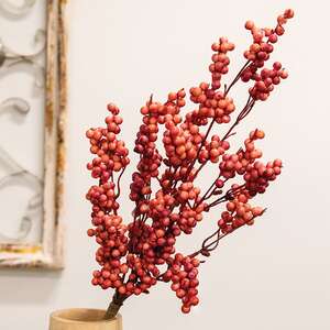 Canella Berries Spray, 25", Coral;