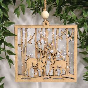 Snowy Winter Deer Forest Ornament SR2322336;