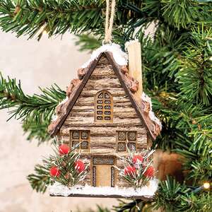 LED Winter Cottage Lodge Ornament SR2322503;