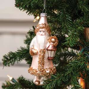 Vintage Pink Glass Santa Ornament SR2324484;